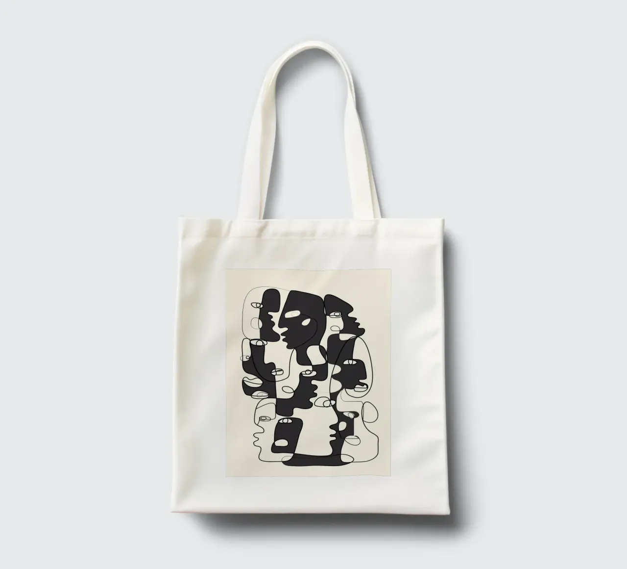 Abstract Faces 2 borsa in juta da Flow Line