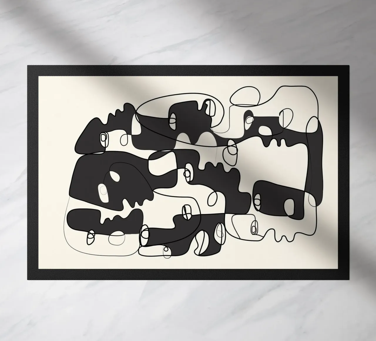 Abstract Faces 2 doormat by Flow Line