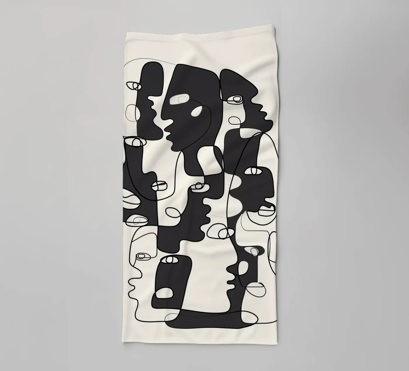 Abstract Faces 2 badhanddoek van Flow Line