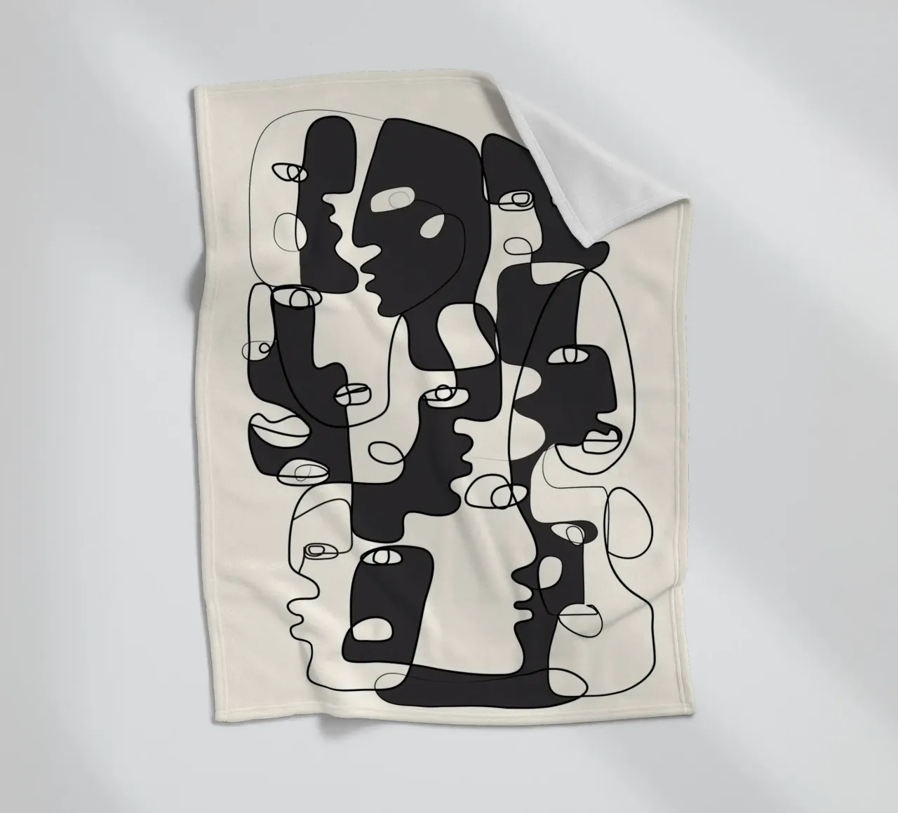 Abstract Faces 2 fleece blanket by Flow Line