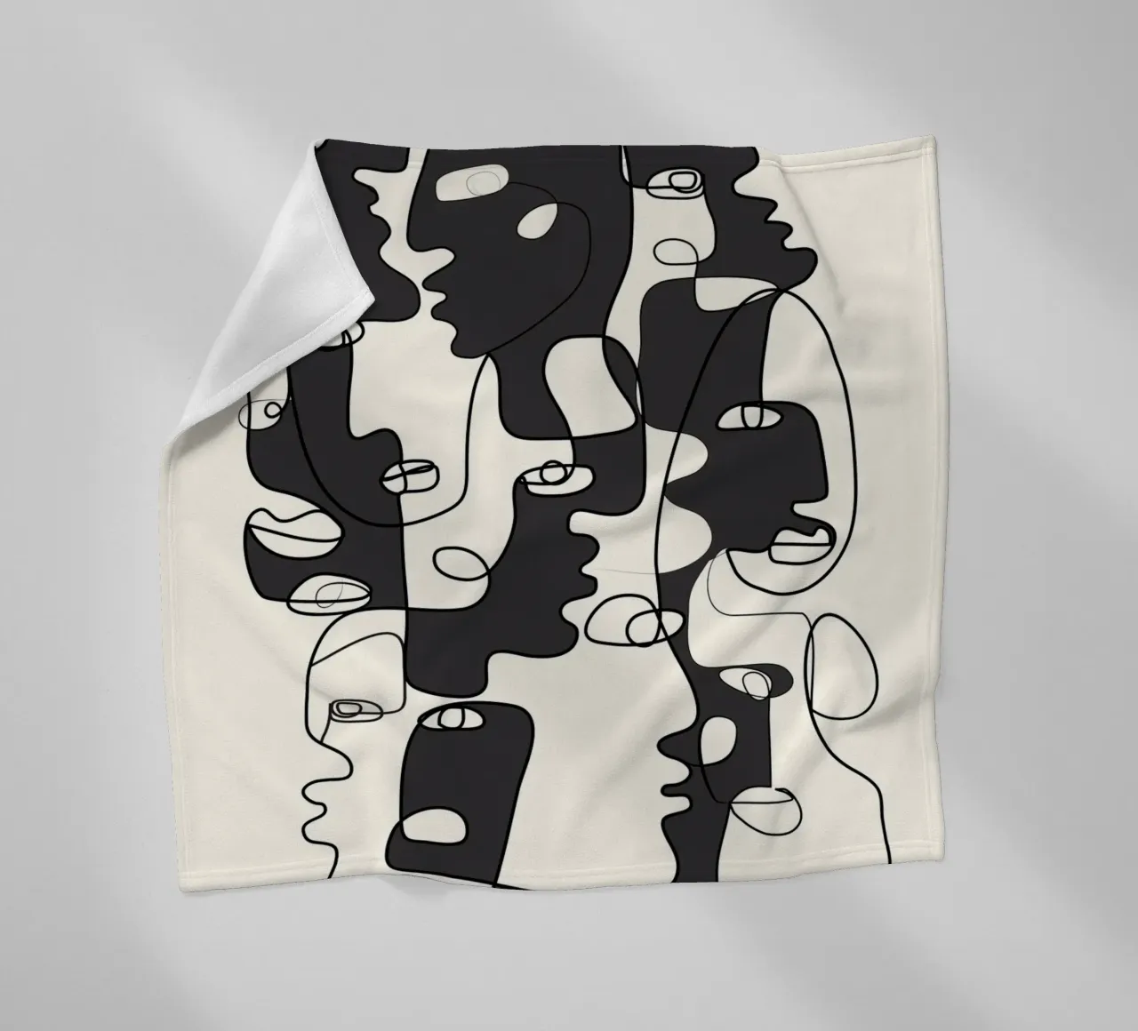 Abstract Faces 2 fleece blanket by Flow Line
