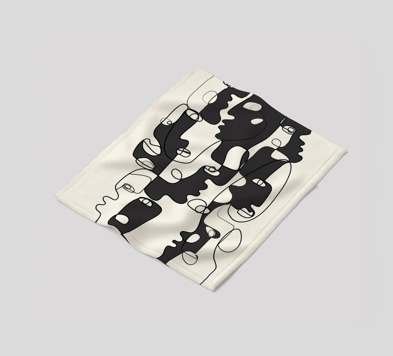 Abstract Faces 2 fleece blanket by Flow Line