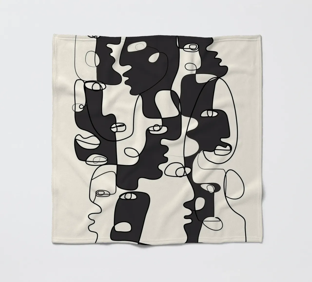 Abstract Faces 2 fleece blanket by Flow Line