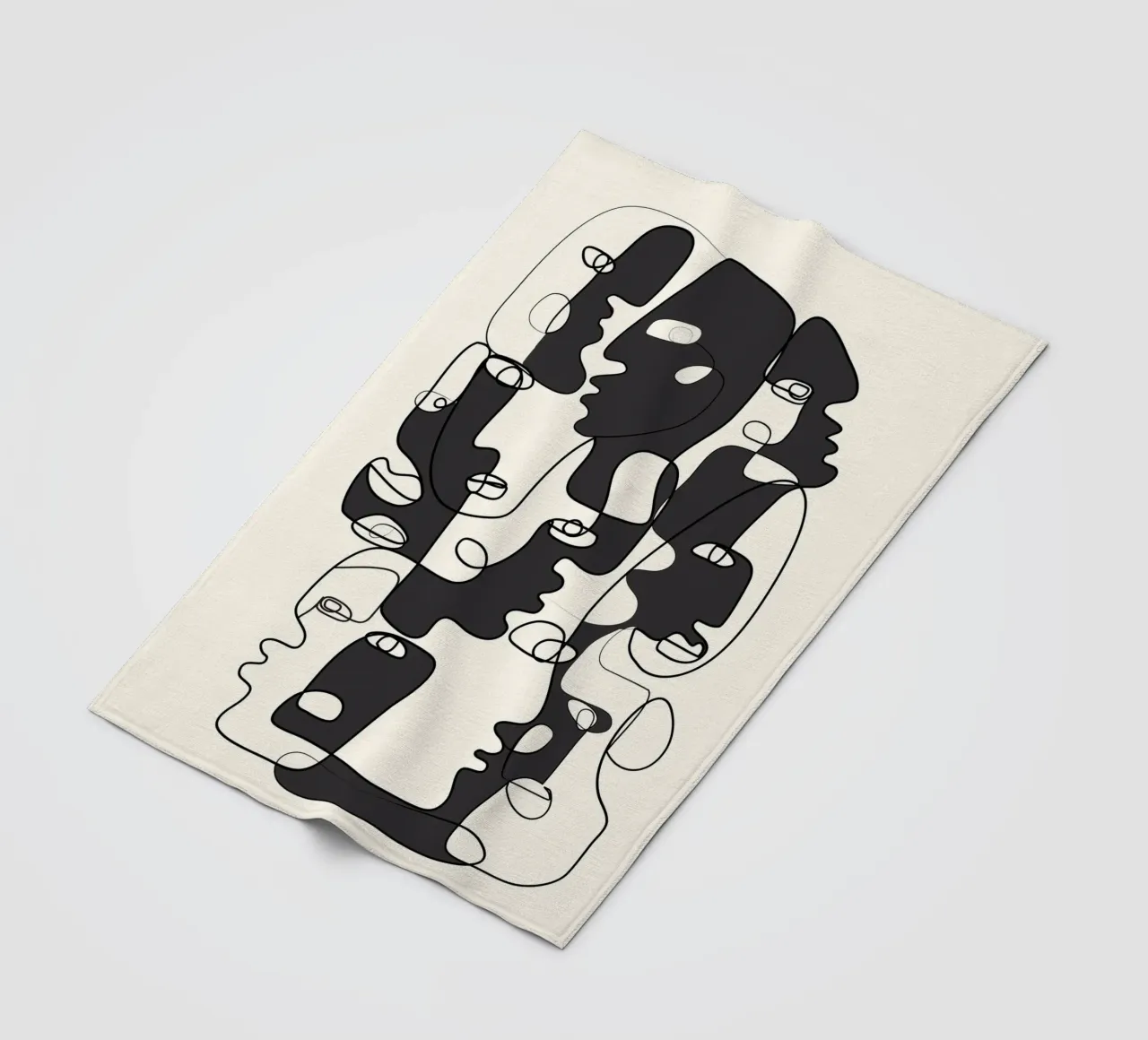 Abstract Faces 2 fleece blanket by Flow Line