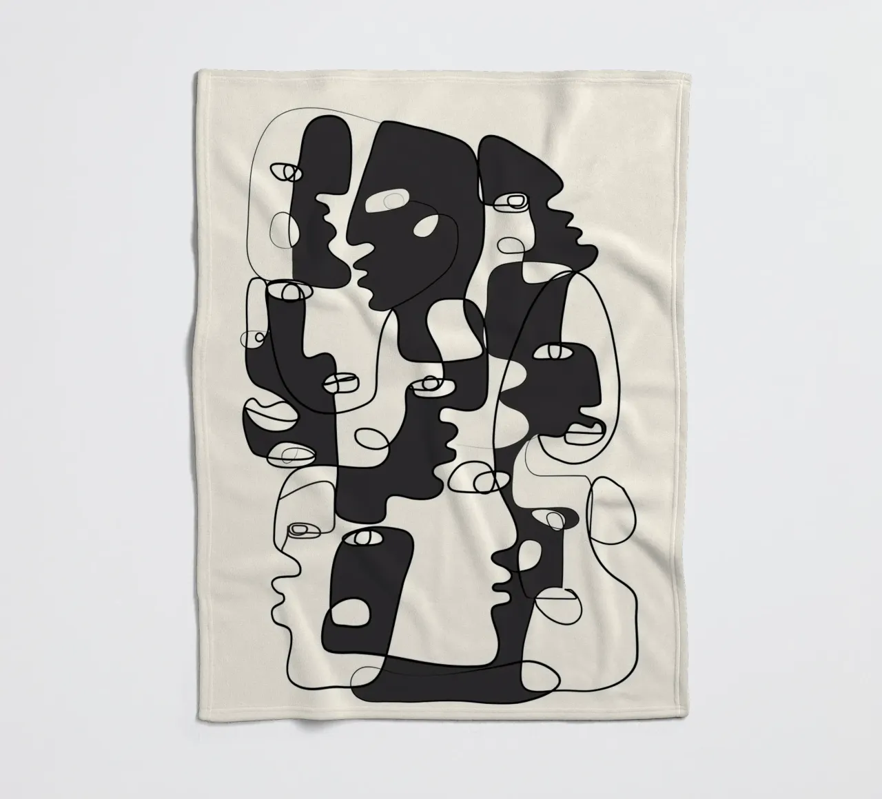 Abstract Faces 2 fleece blanket by Flow Line