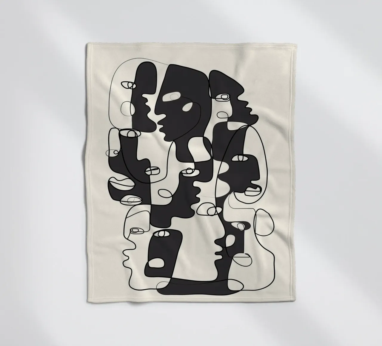 Abstract Faces 2 fleece blanket by Flow Line