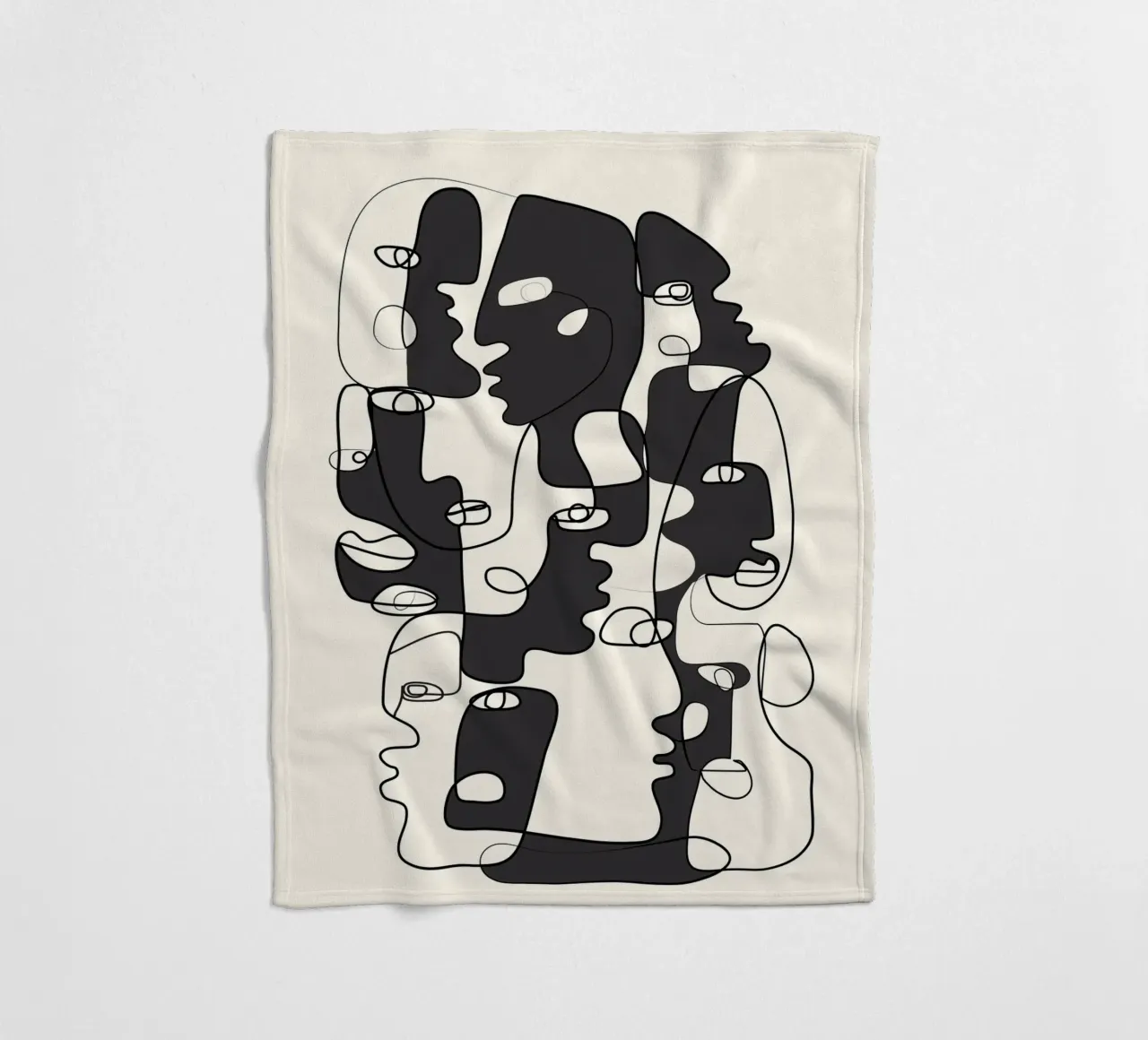 Abstract Faces 2 fleece blanket by Flow Line