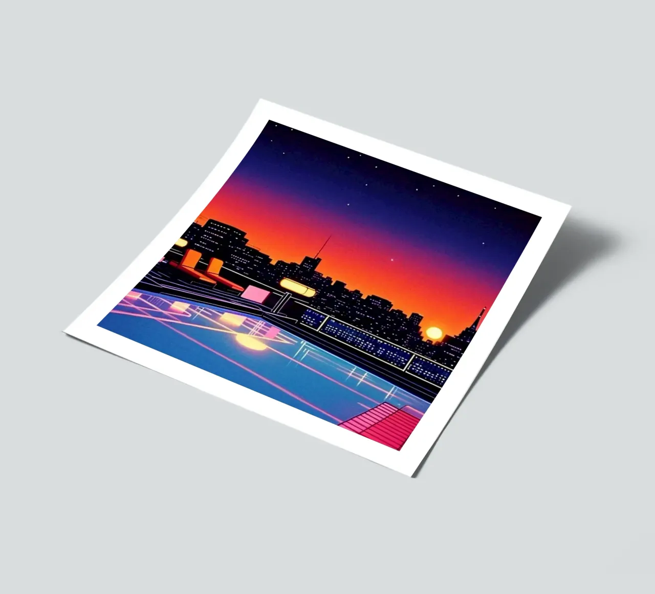 Sky Pool Night - Hiroshi Nagai sticker sheet by Perdana shop