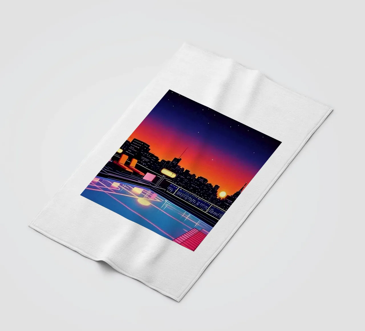 Sky Pool Night - Hiroshi Nagai fleece blanket by Perdana shop