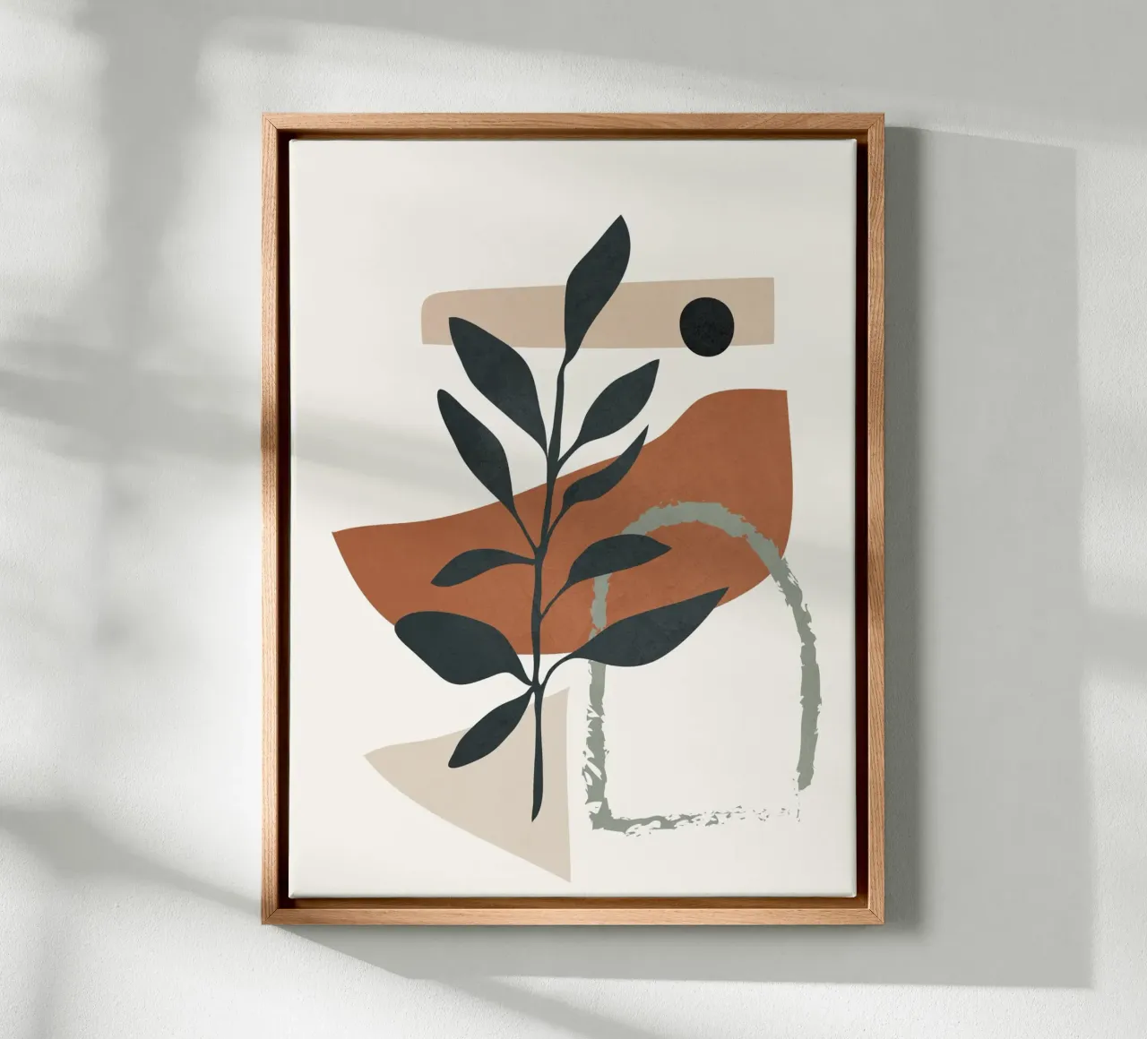 Abstract Shapes 35 canvas met Baklijst van Flow Line