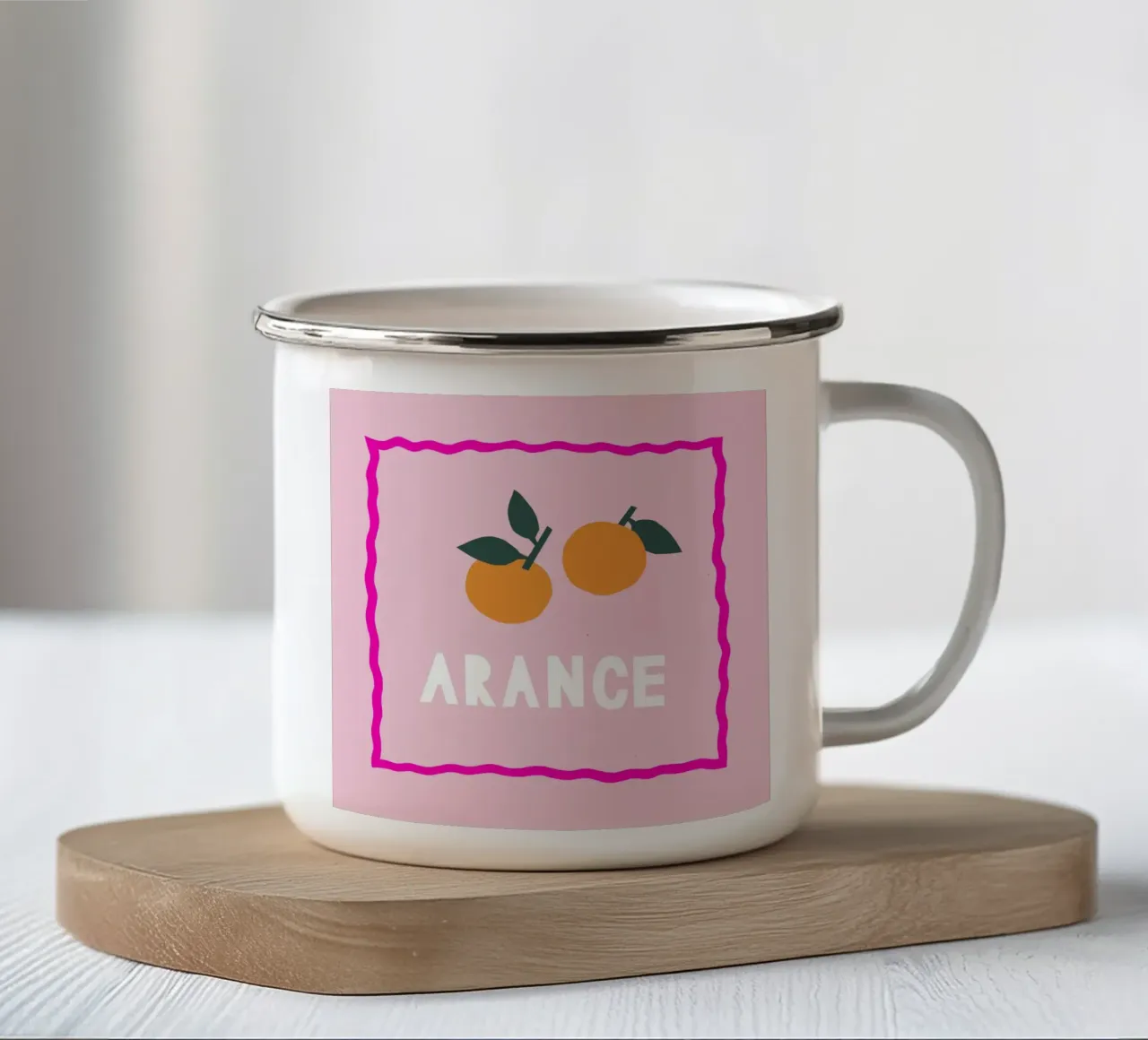 Arance tazza in smalto da Iris Knabenschuh Design