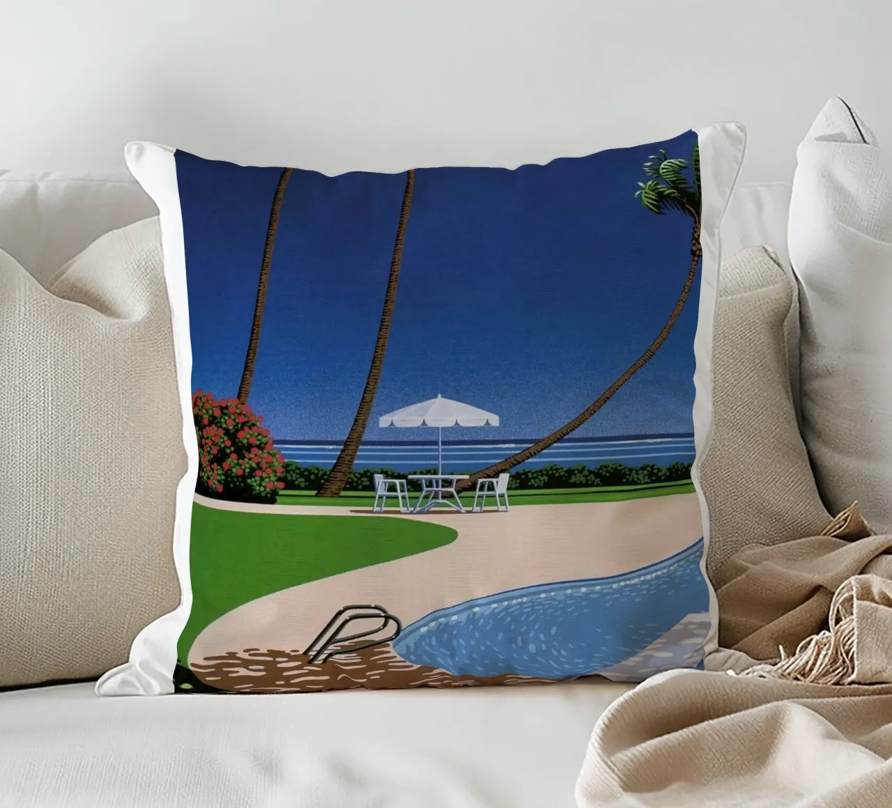 Swimming Pool with View decorative cushion by Perdana shop