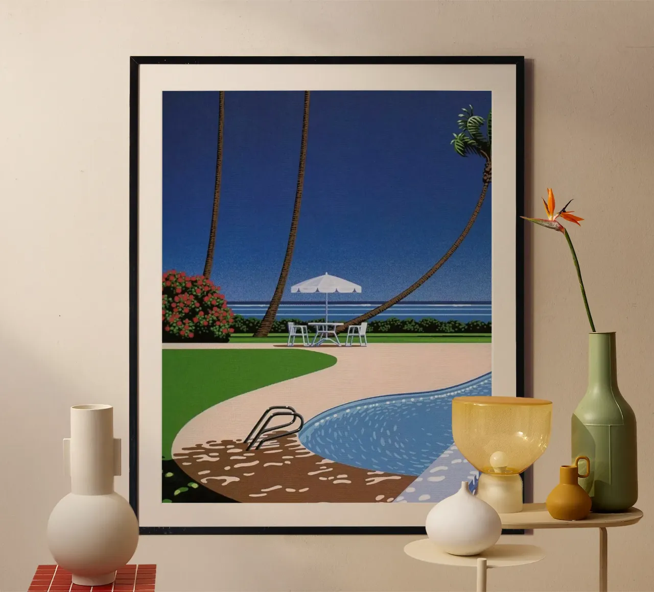 Schwimmbad mit Aussicht Poster von Perdana shop