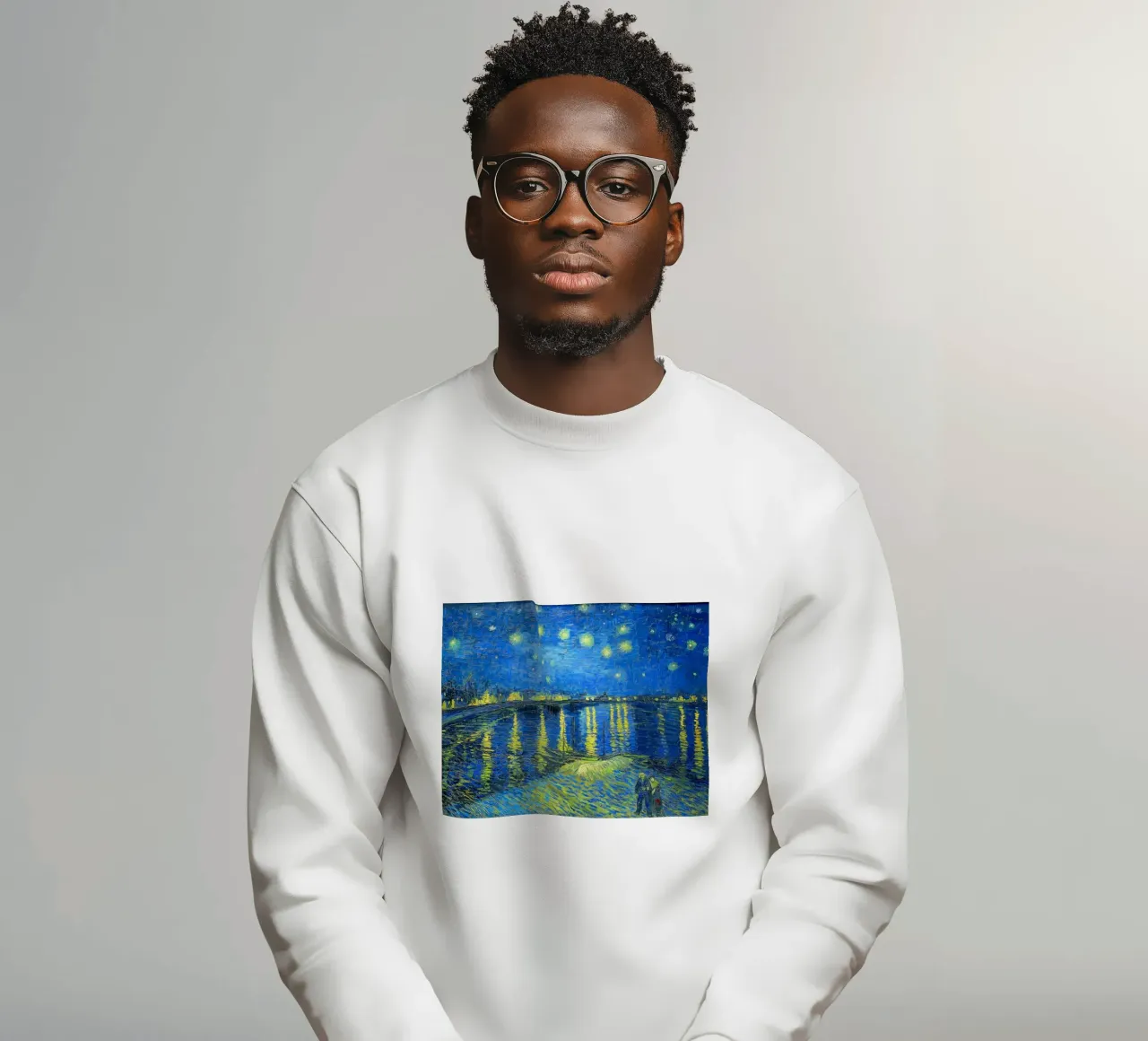 Vincent van Gogh's Starry Night Over the Rhone (1888) sweatshirt by Van Gogh Prints