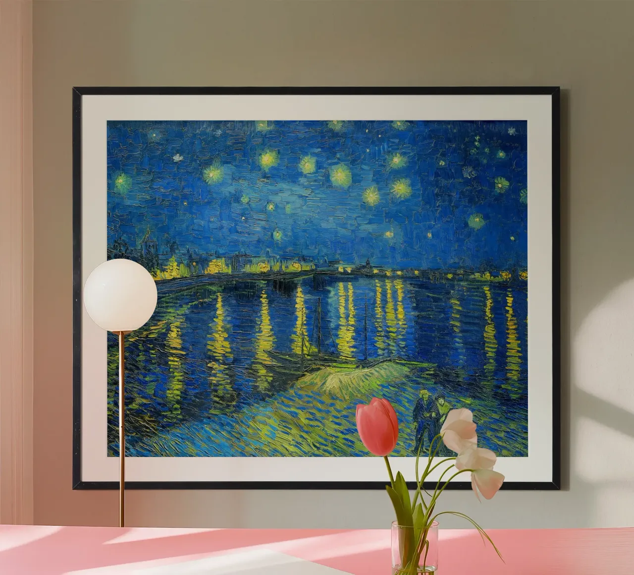 Notte stellata sul Rodano di Vincent van Gogh (1888) poster da Van Gogh Prints