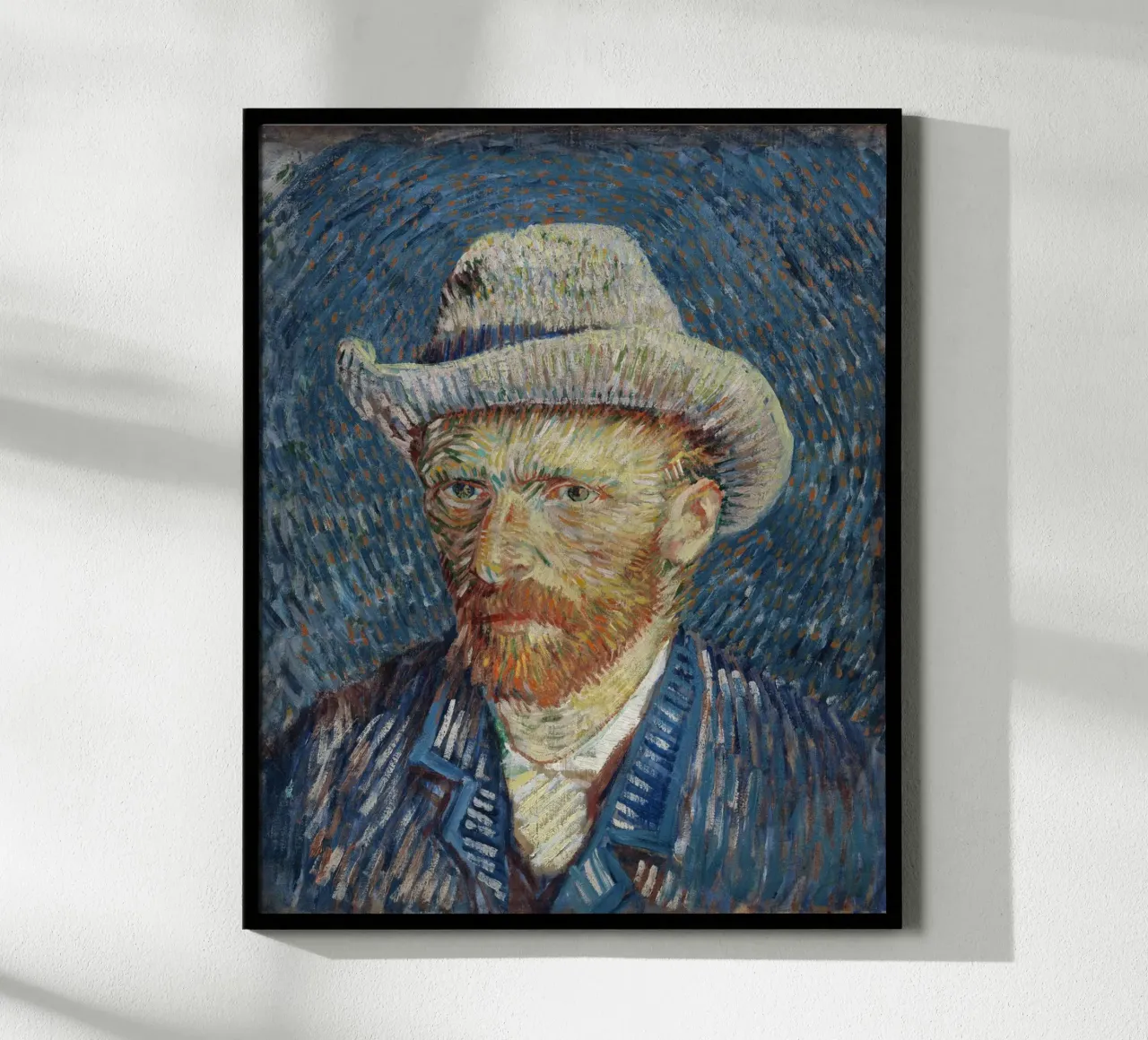 Vincent van Goghs Selbstporträt mit grauem Filzhut Poster mit Kunststoffrahmen von Van Gogh Prints