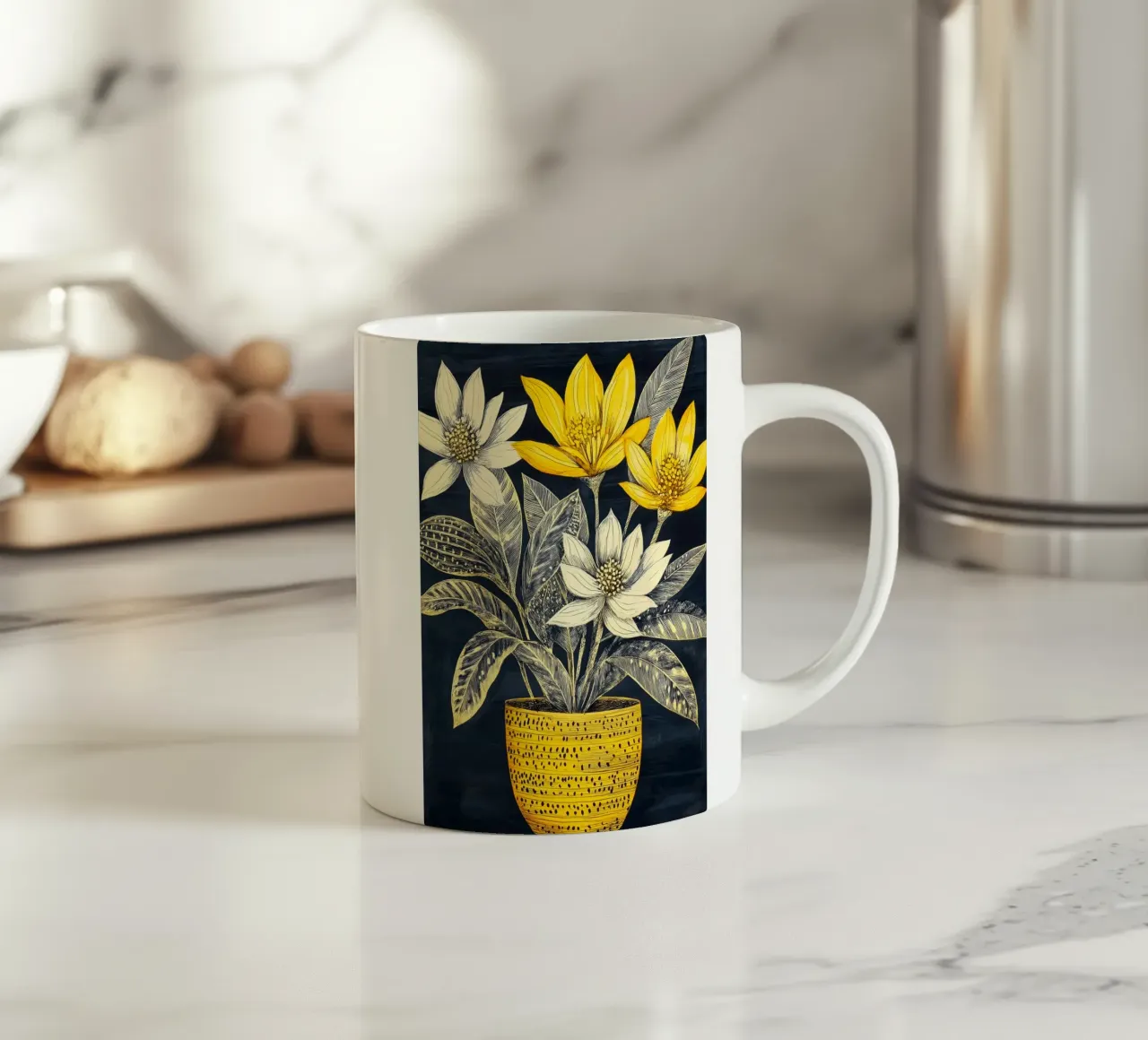 Fiori di margherite tazza in ceramica da Justyna Jaszke JBJart