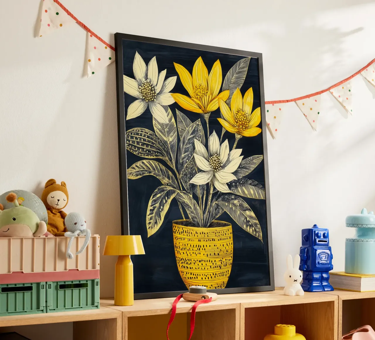 Madeliefjes bloemen poster van Justyna Jaszke JBJart