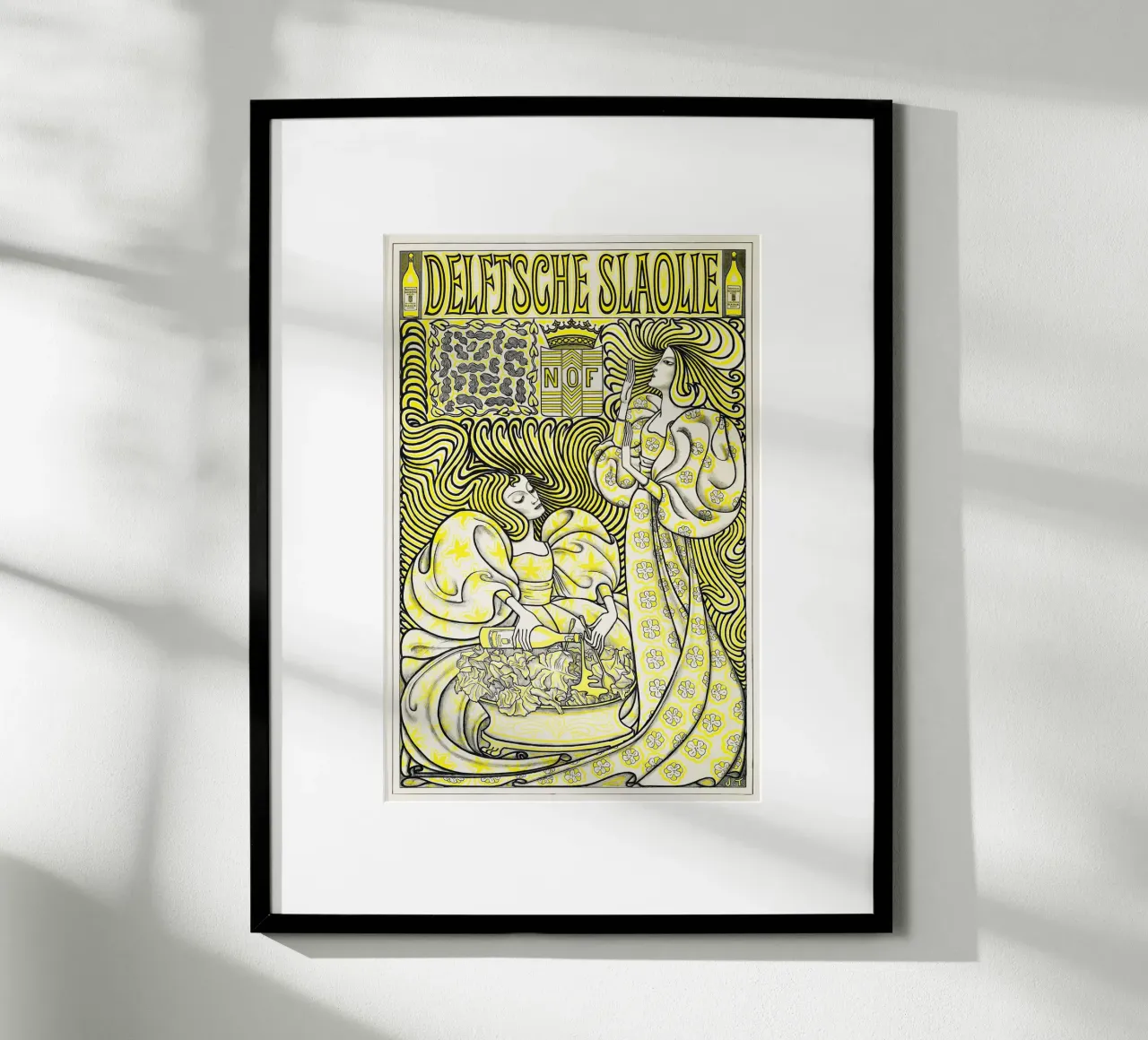 Jan Toorop - Aceite de Delft para ensaladas poster con marco de plástico de Old Masters