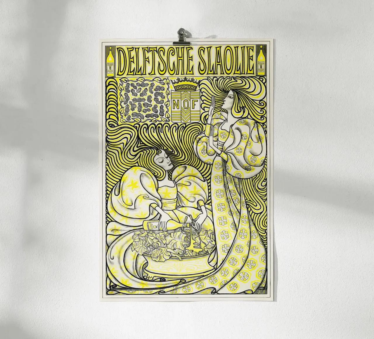 Jan Toorop - Aceite de Delft para ensaladas poster con marco de plástico de Old Masters