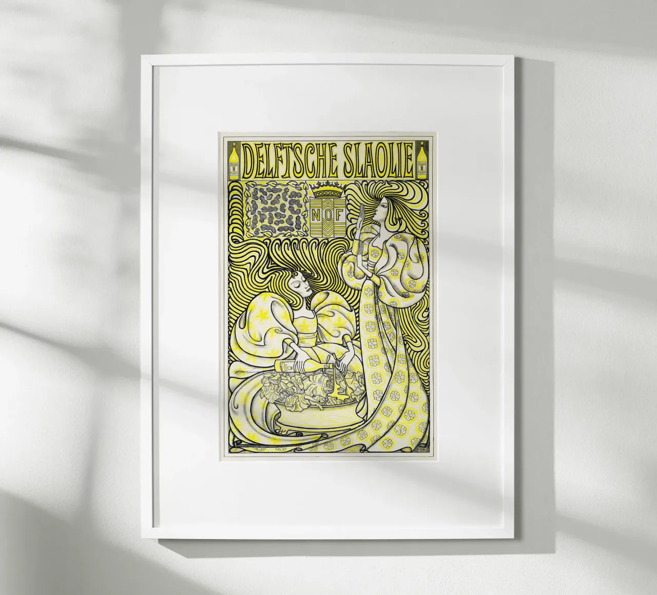 Jan Toorop - Aceite de Delft para ensaladas poster con marco de plástico de Old Masters