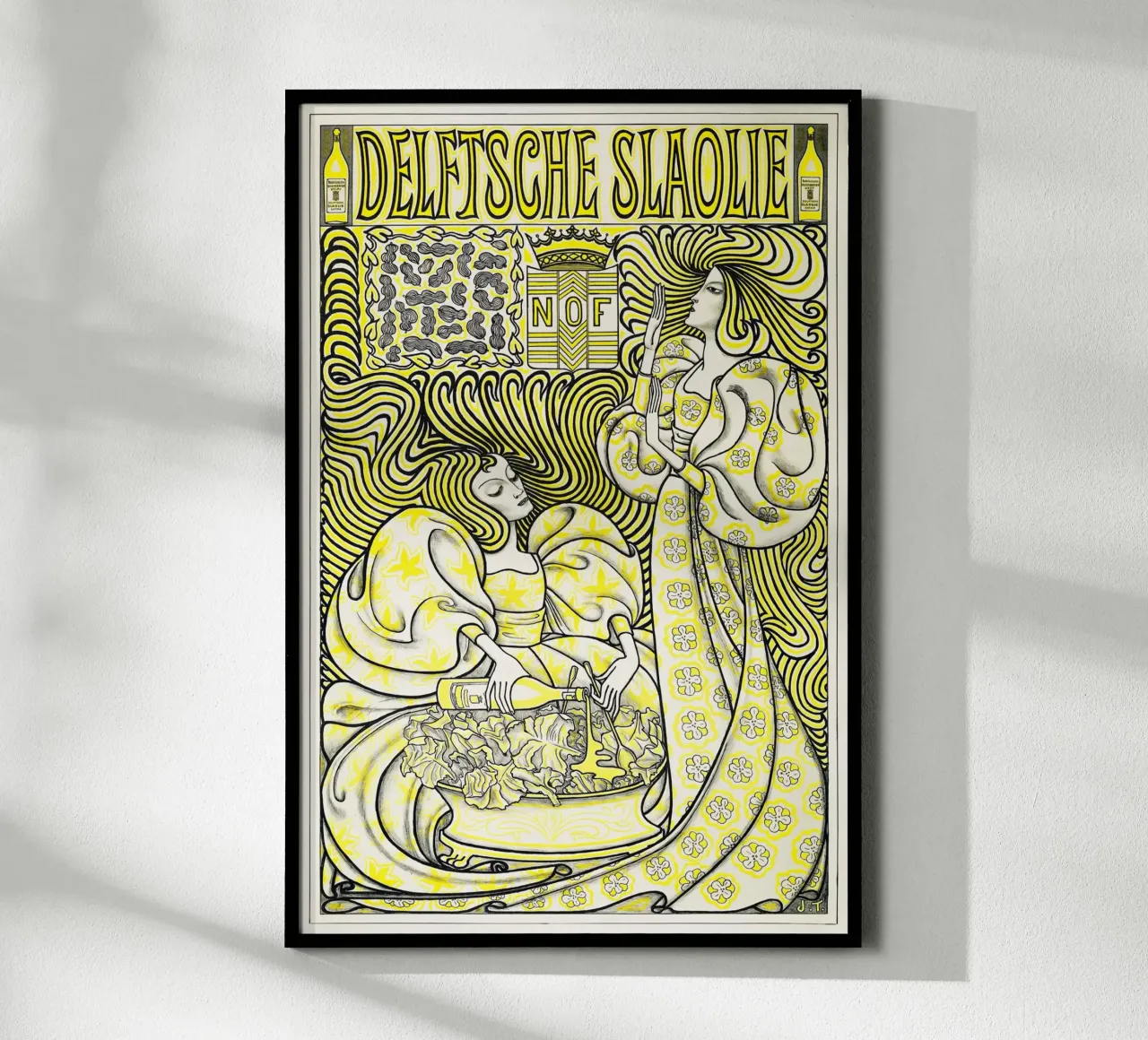 Jan Toorop - Aceite de Delft para ensaladas poster con marco de plástico de Old Masters