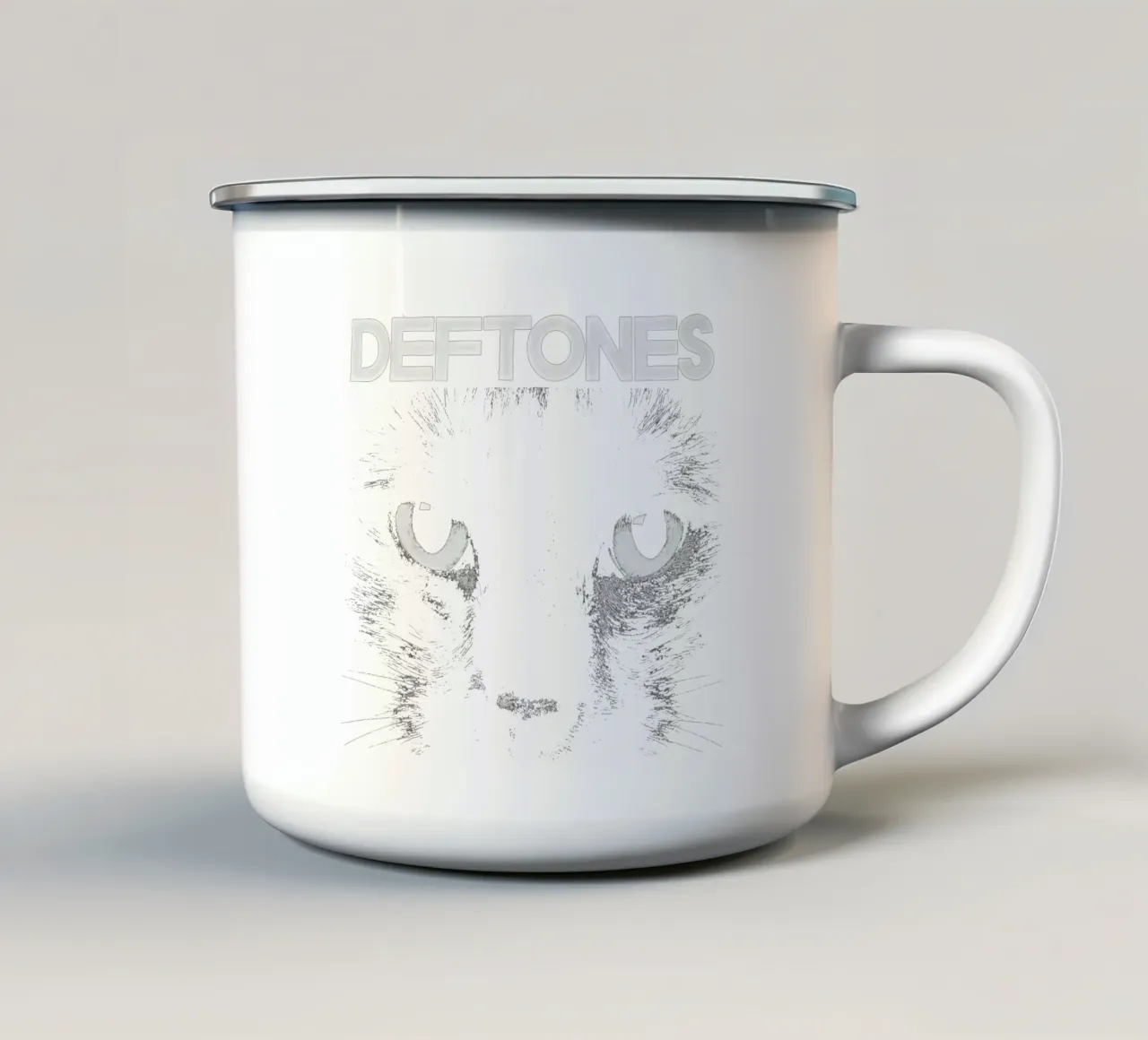 Deftones Gatto nero tazza in smalto da Musc-Fav