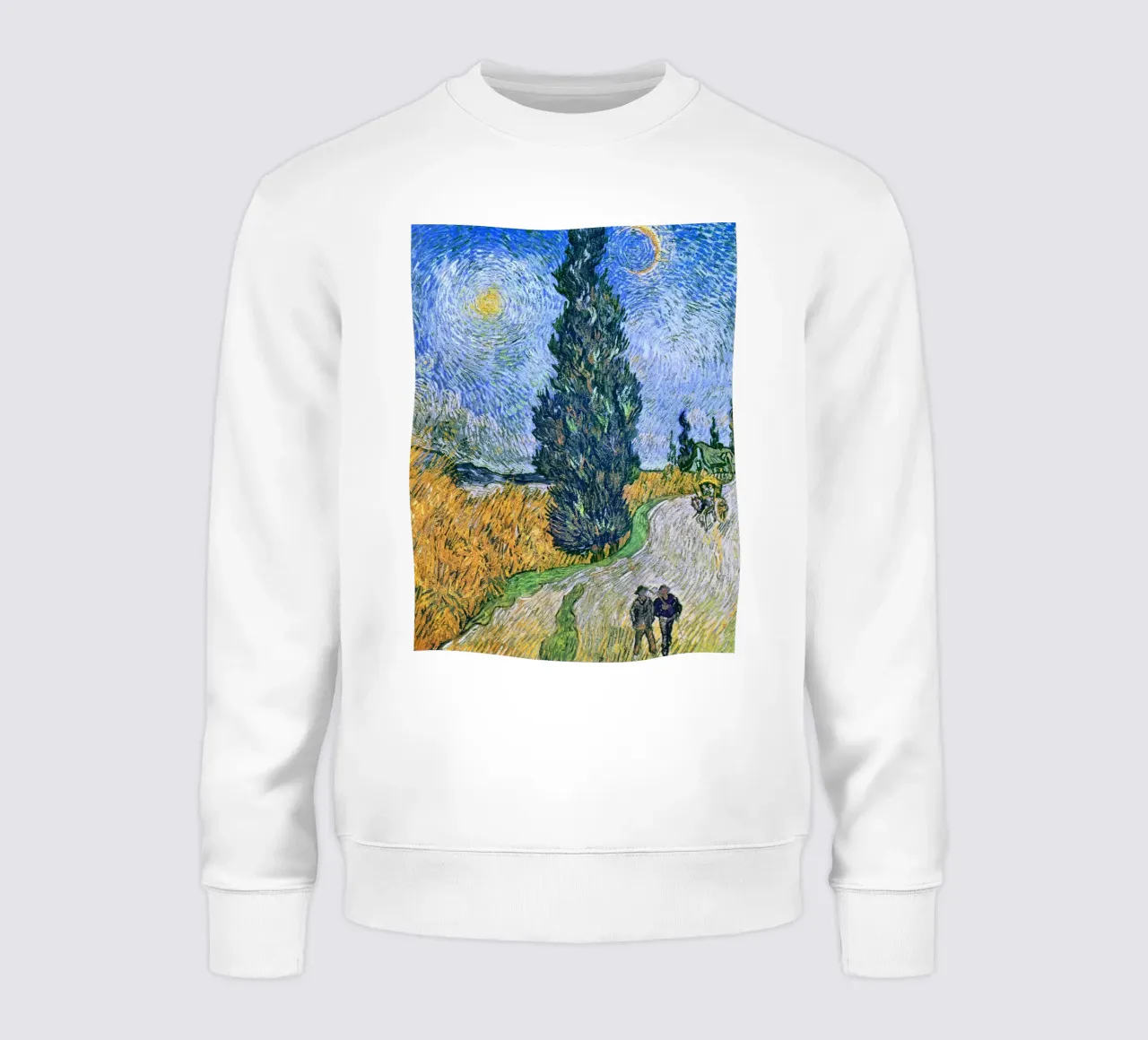 Strada con cipresso e stella di Vincent van Gogh (1890) felpa da Van Gogh Prints