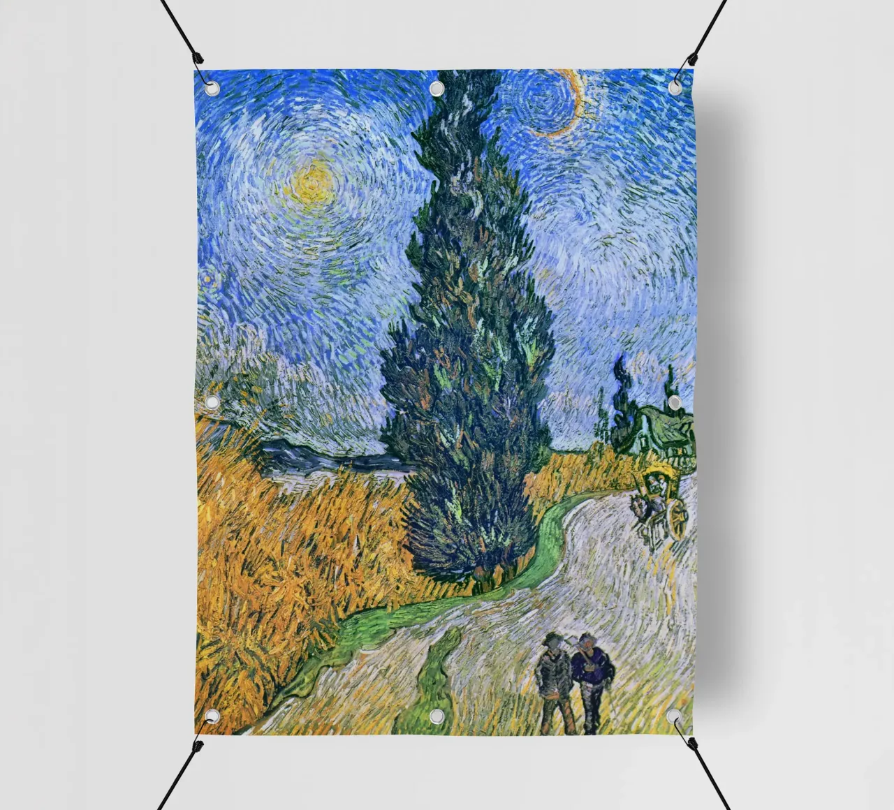 Strada con cipresso e stella di Vincent van Gogh (1890) telo in pvc da Van Gogh Prints