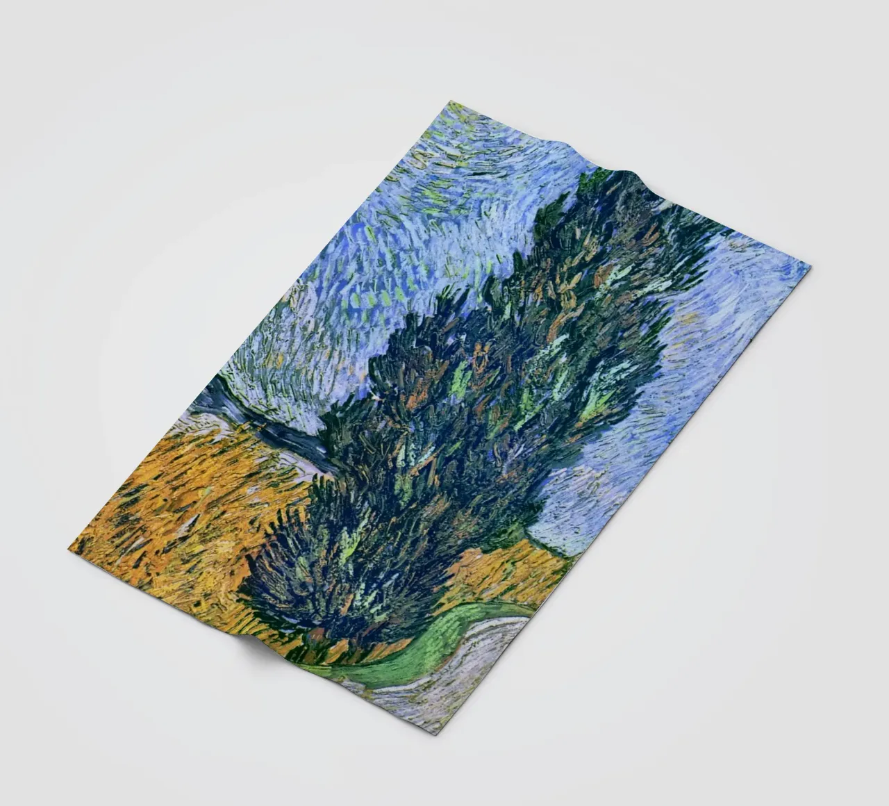 Strada con cipresso e stella di Vincent van Gogh (1890) coperta in pile da Van Gogh Prints