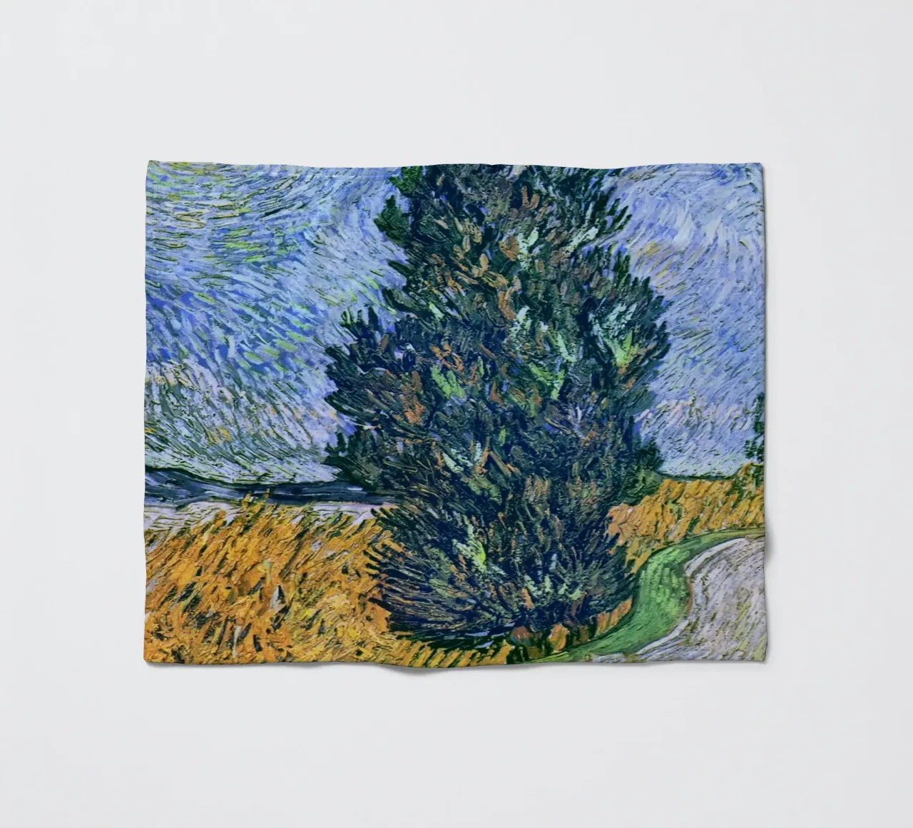 Strada con cipresso e stella di Vincent van Gogh (1890) coperta in pile da Van Gogh Prints