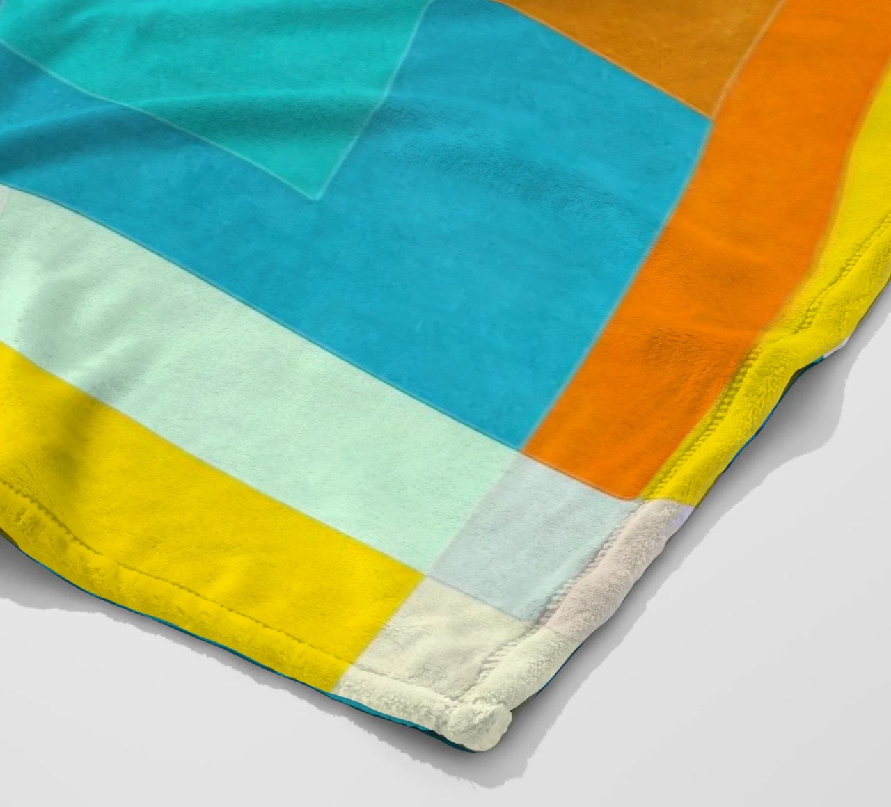 Forward - Forme geometriche astratte di colore blu verde acqua coperta in pile da lovely lines