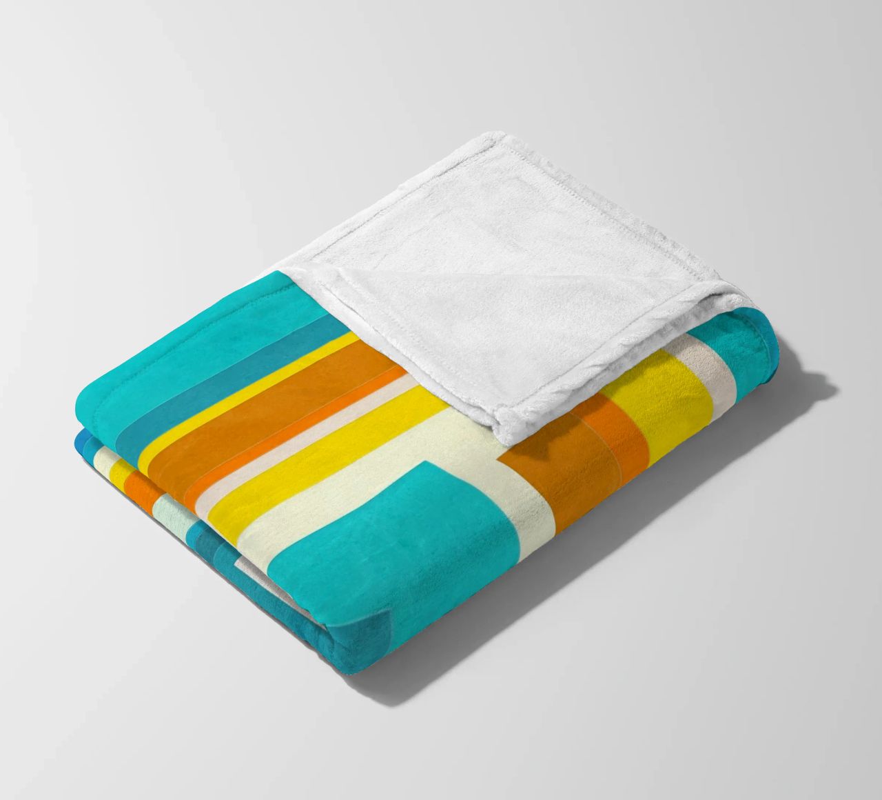 Forward - Forme geometriche astratte di colore blu verde acqua coperta in pile da lovely lines