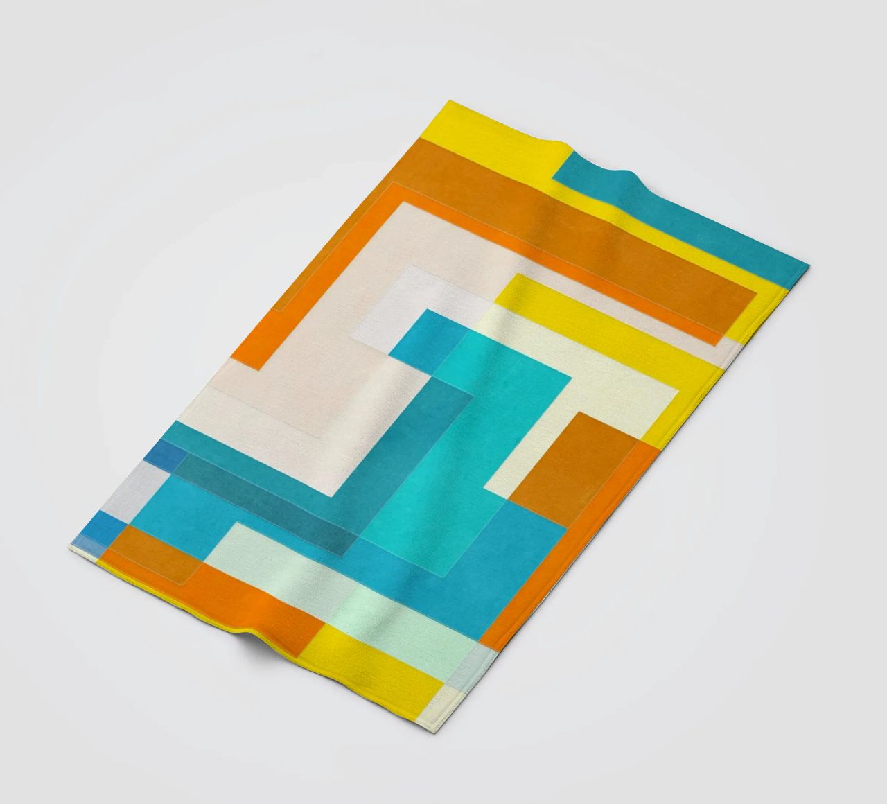 Forward - Forme geometriche astratte di colore blu verde acqua coperta in pile da lovely lines