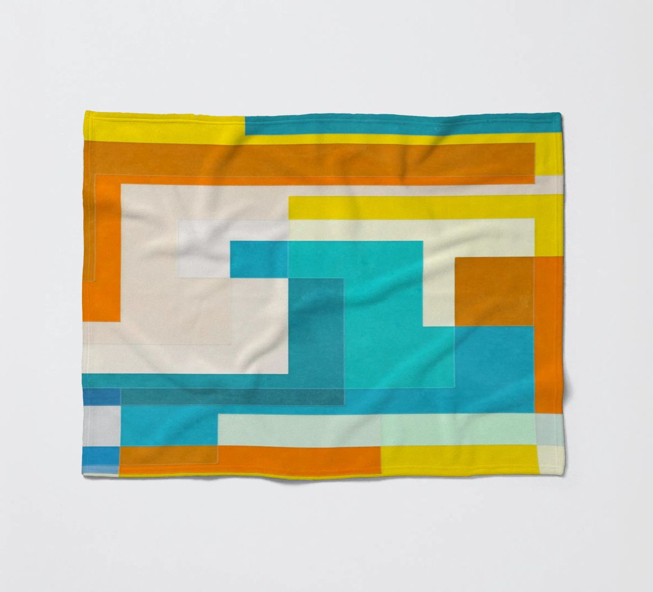 Forward - Forme geometriche astratte di colore blu verde acqua coperta in pile da lovely lines