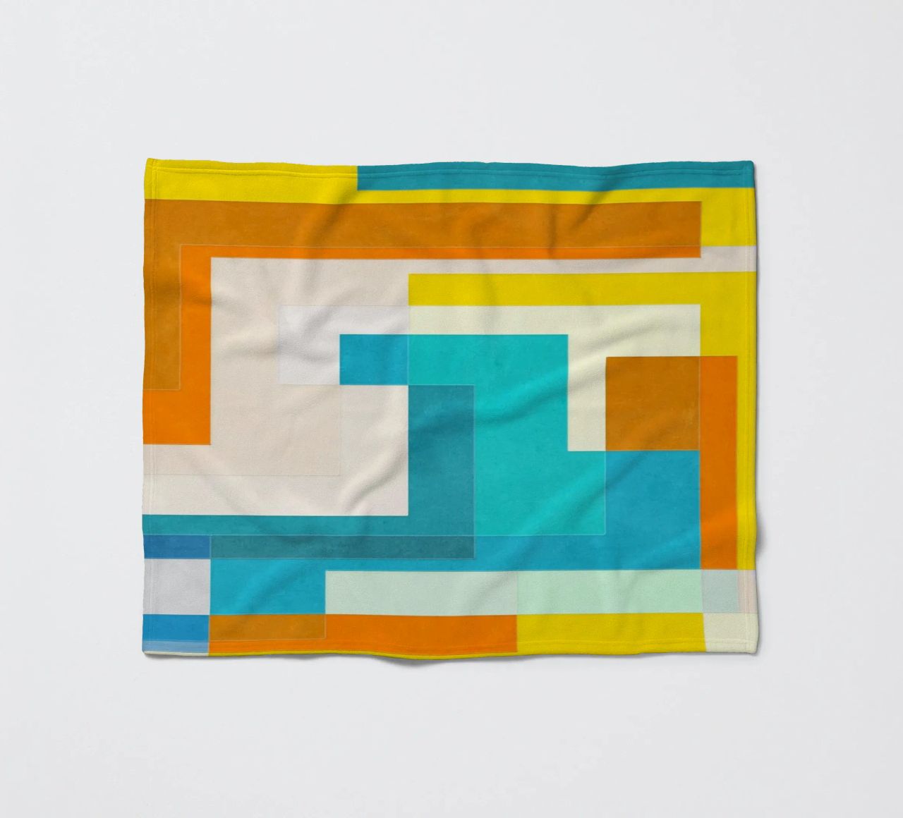 Forward - Forme geometriche astratte di colore blu verde acqua coperta in pile da lovely lines