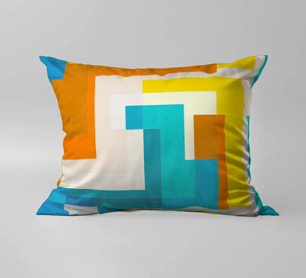 Forward - Forme geometriche astratte di colore blu verde acqua cuscino da Abstract 888