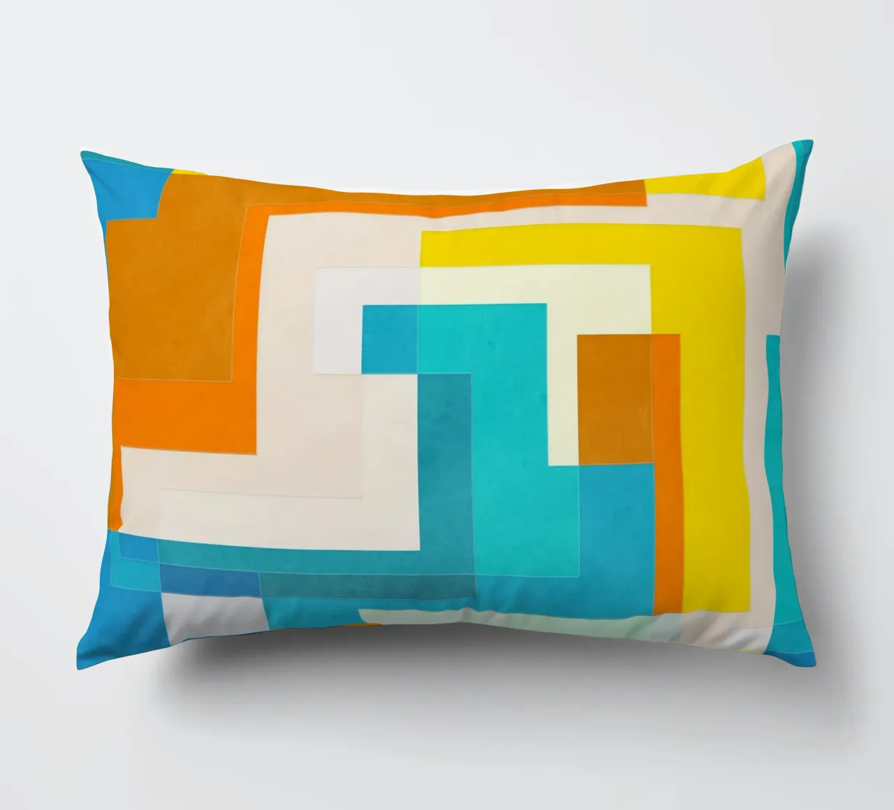 Forward - Forme geometriche astratte di colore blu verde acqua cuscino da Abstract 888