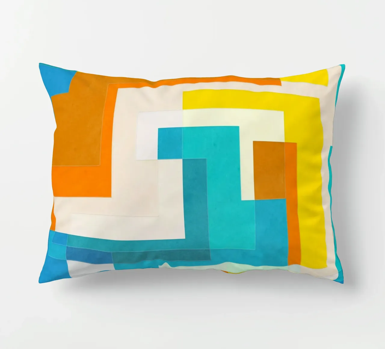 Forward - Forme geometriche astratte di colore blu verde acqua cuscino da Abstract 888