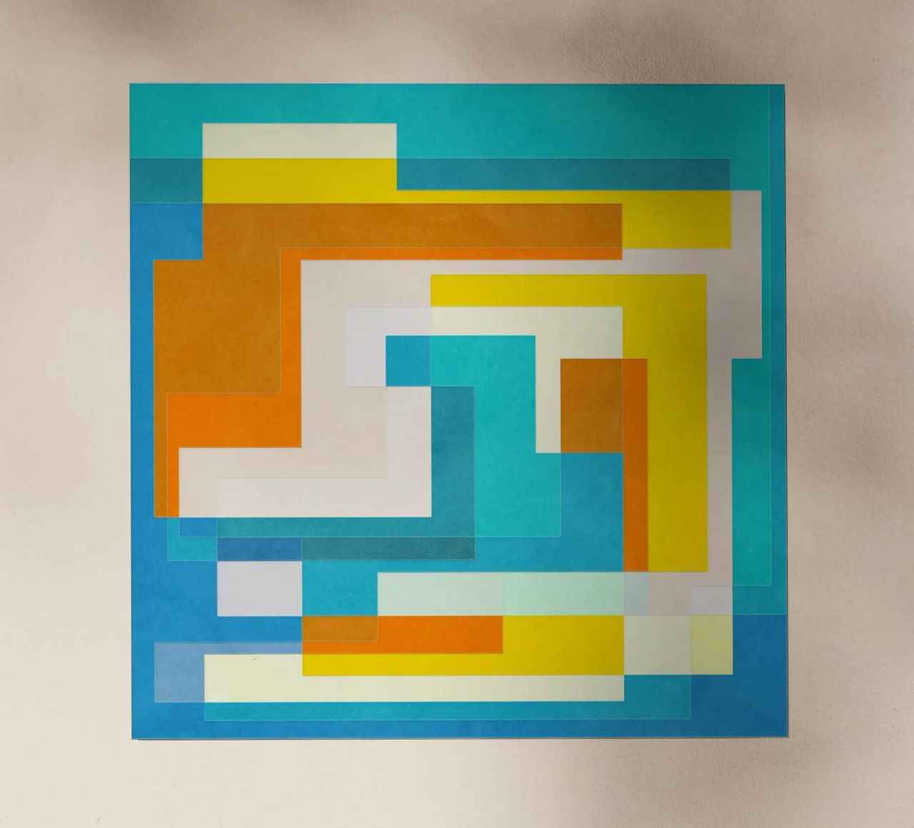 Forward - Forme geometriche astratte di colore blu verde acqua pellicola backlit da lovely lines
