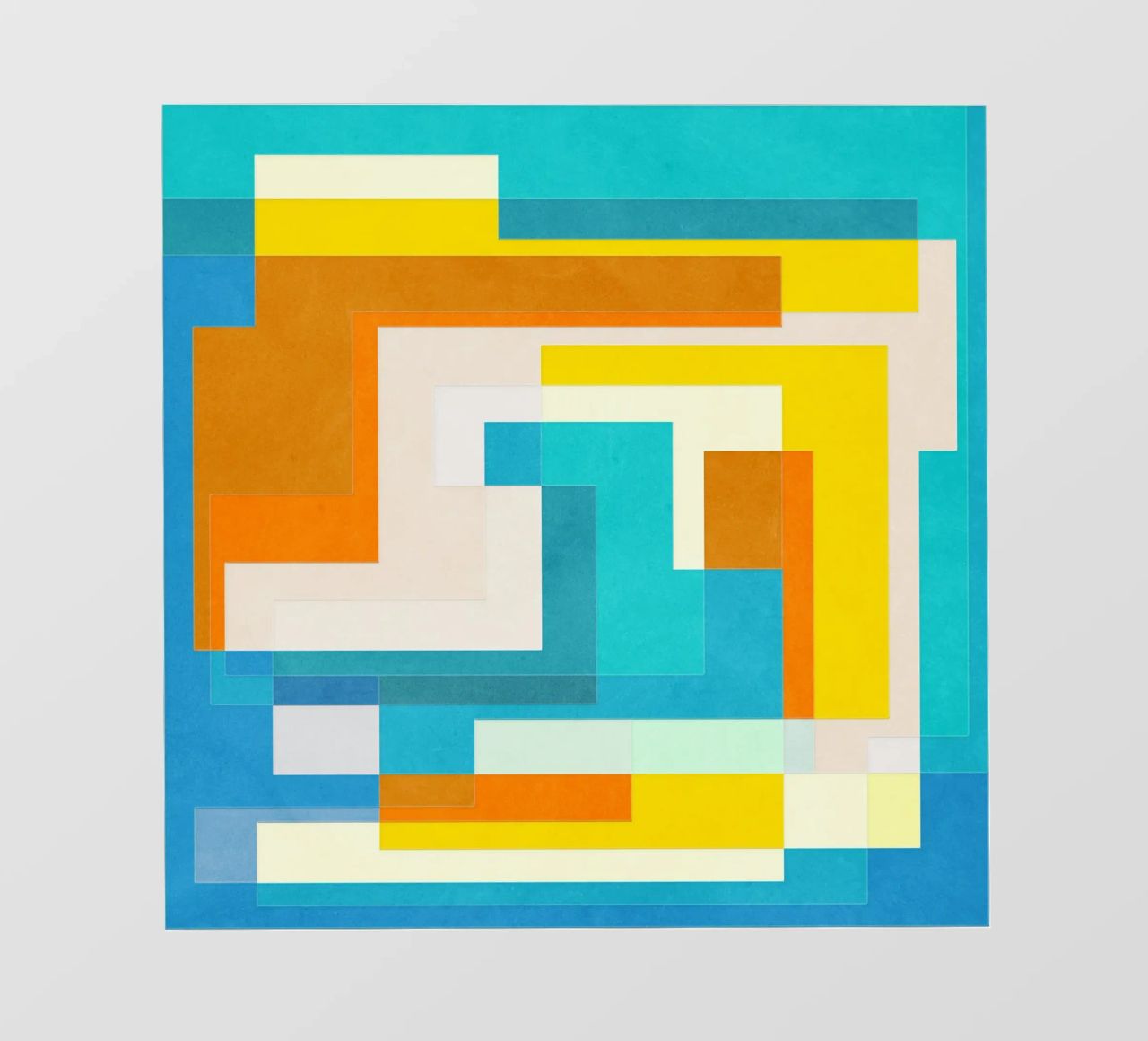 Forward - Forme geometriche astratte di colore blu verde acqua pellicola backlit da lovely lines