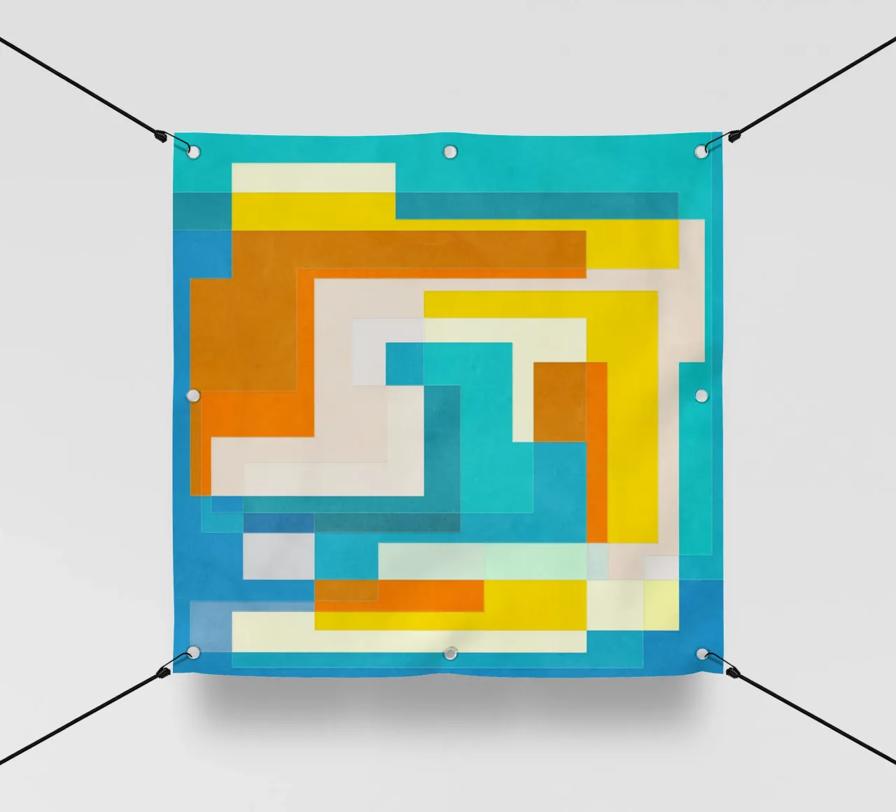 Forward - Abstract Geometric Teal Blue Shapes pvc cover by lovely lines