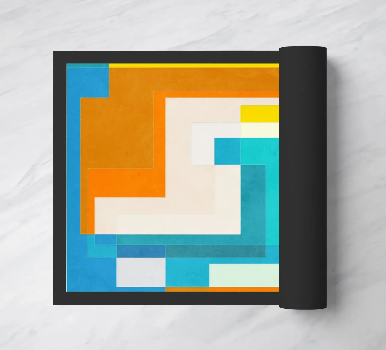 Forward - Forme geometriche astratte di colore blu verde acqua zerbino da Abstract 888