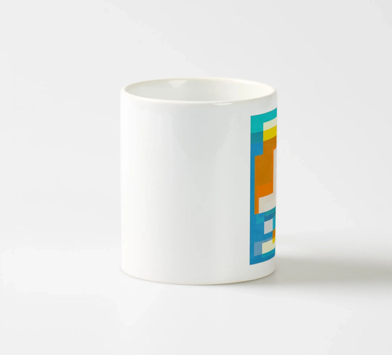 Forward - Forme geometriche astratte di colore blu verde acqua tazza in ceramica da lovely lines