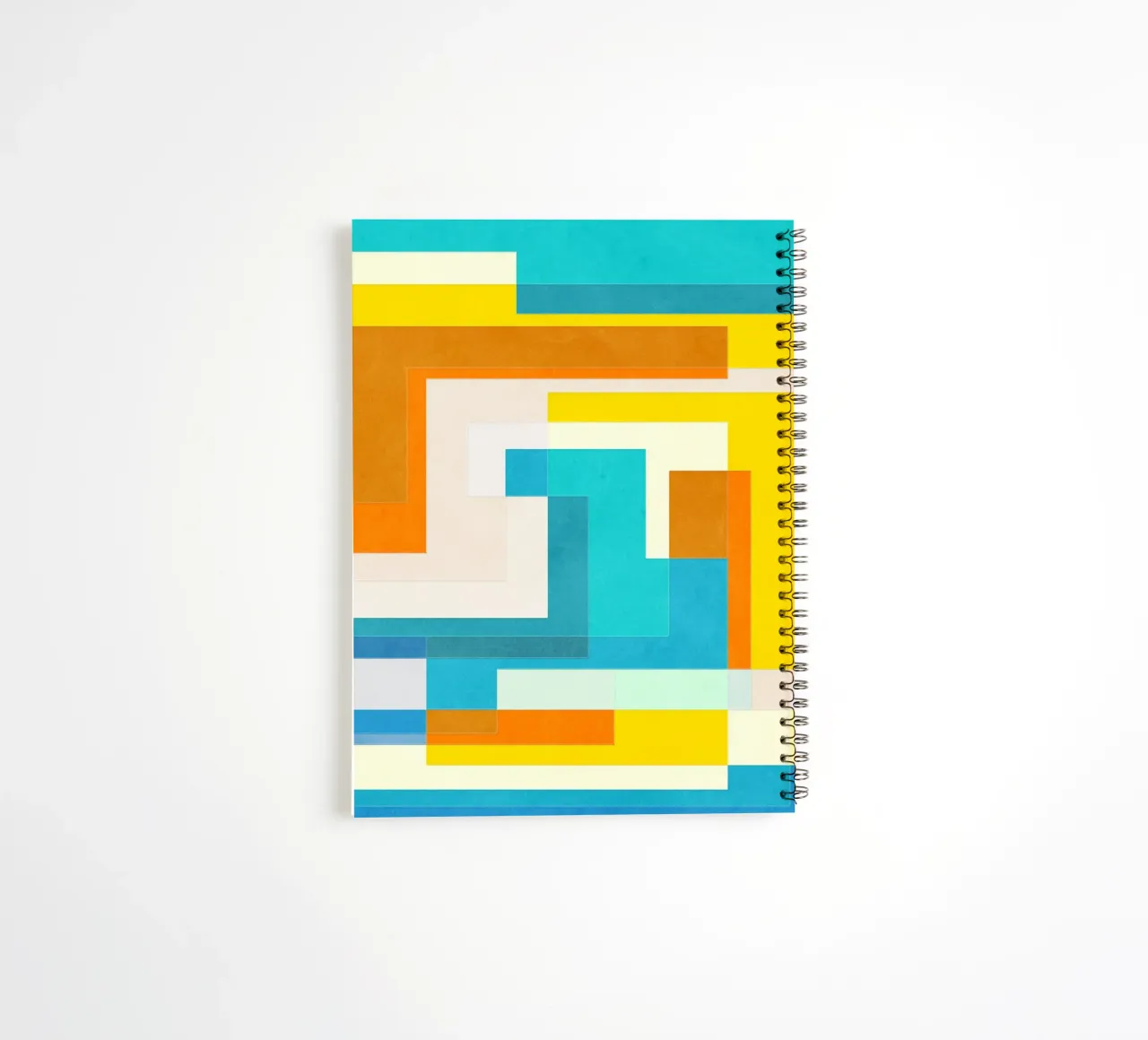 Forward - Forme geometriche astratte di colore blu verde acqua diario ad anelli da lovely lines
