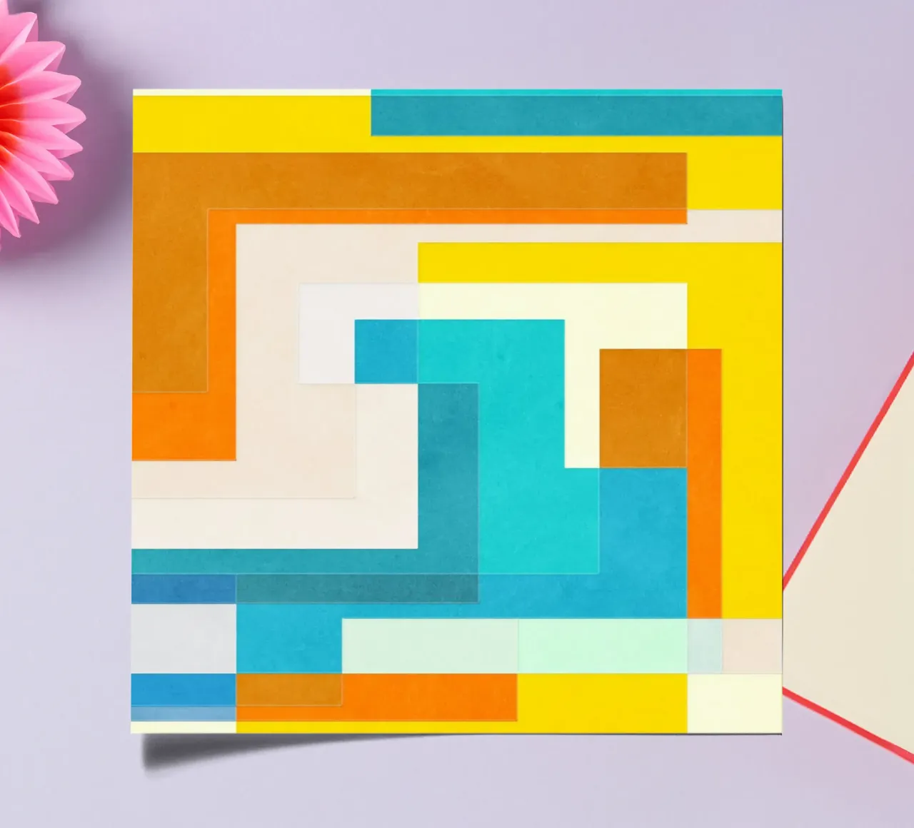 Forward - Forme geometriche astratte di colore blu verde acqua foglio adesivo da lovely lines