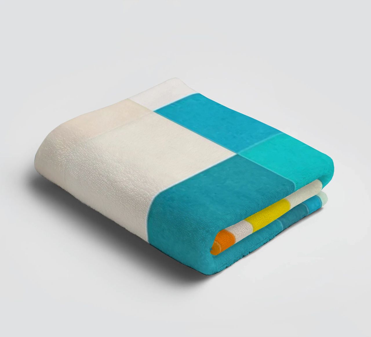 Forward - Forme geometriche astratte di colore blu verde acqua asciugamano da bagno da lovely lines