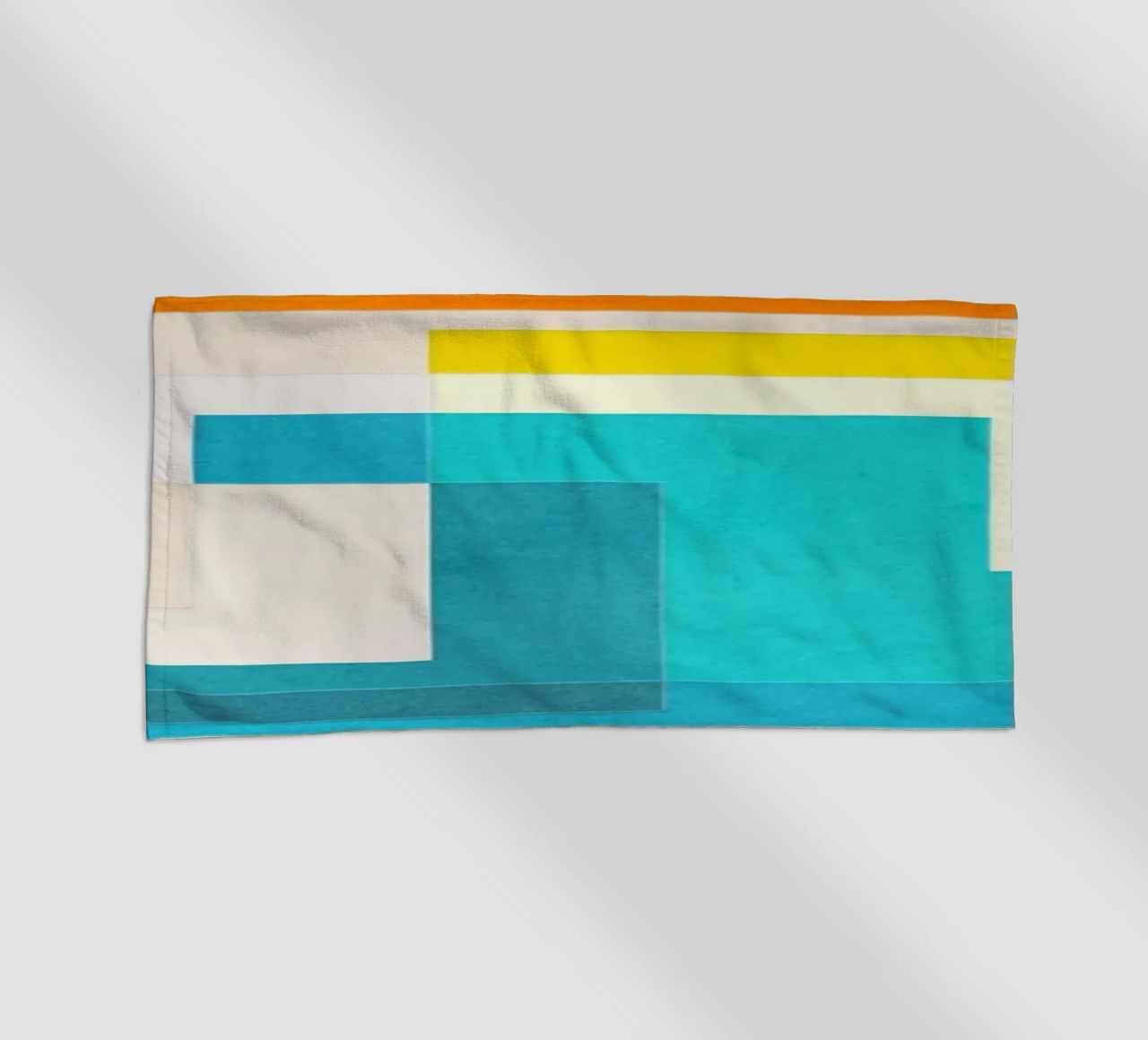 Forward - Forme geometriche astratte di colore blu verde acqua telo mare da lovely lines