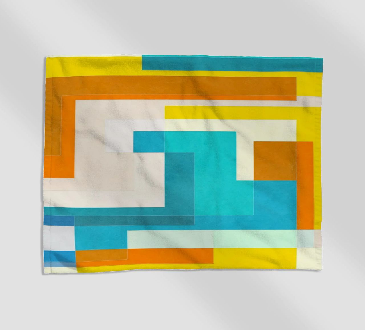 Forward - Forme geometriche astratte di colore blu verde acqua telo mare da lovely lines