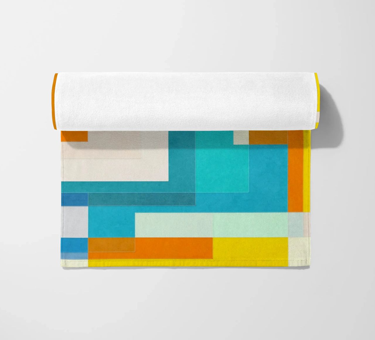 Forward - Forme geometriche astratte di colore blu verde acqua telo mare da lovely lines